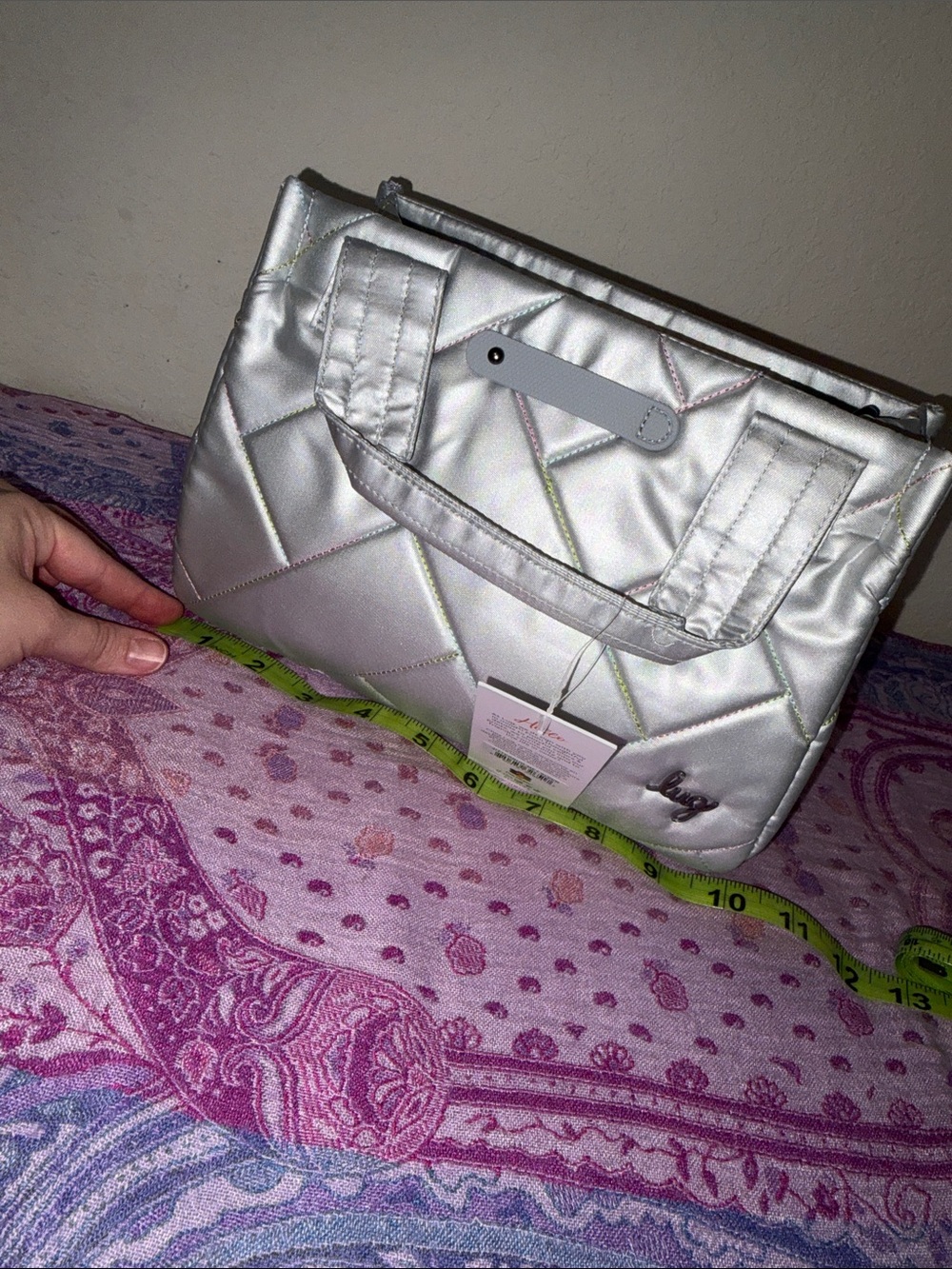 Lug Jitterbug Metallic Silver with Rainbow stitchpop nwt
